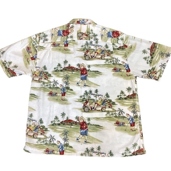North River Outfitters Button Down Shirt Hawaii Golfing Santa Mens L 285S - Picture 3 of 6